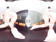 Hungry Sicilia feeding her pussy on dinner table